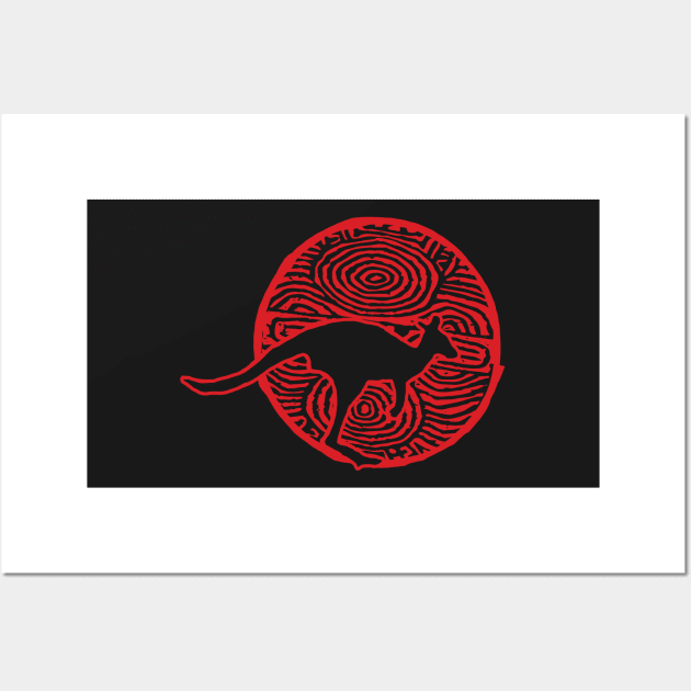 Native Aboriginal Kangaroo Sun Wall Art by pelagio